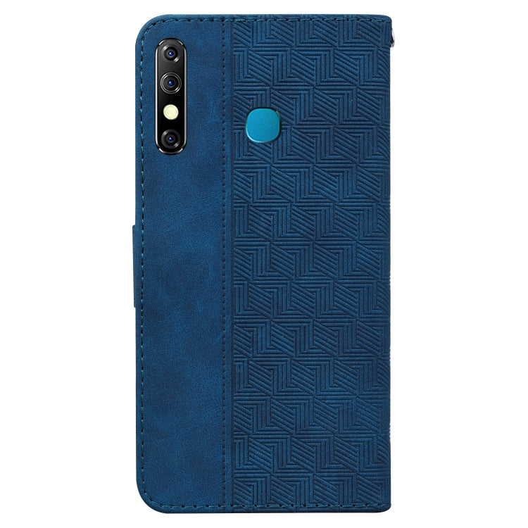 For Tecno Camon 12 / Spark 4 Geometric Embossed Leather Phone Case