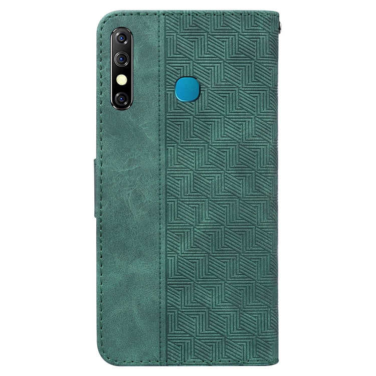 For Tecno Camon 12 / Spark 4 Geometric Embossed Leather Phone Case