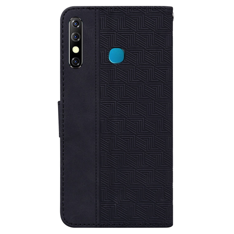 For Tecno Camon 12 / Spark 4 Geometric Embossed Leather Phone Case