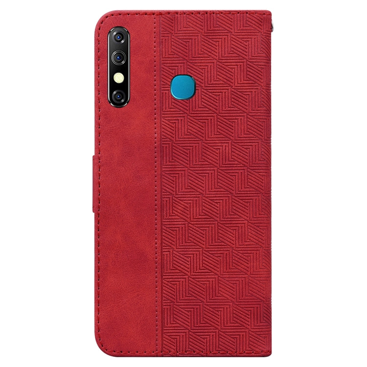 For Tecno Camon 12 / Spark 4 Geometric Embossed Leather Phone Case