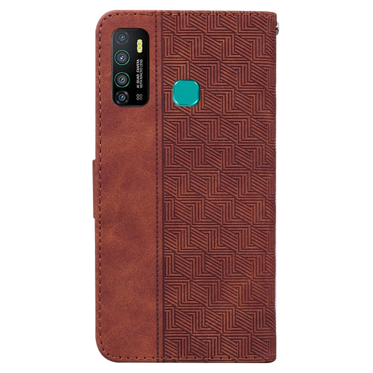 For Tecno Camon 15 Geometric Embossed Leather Phone Case