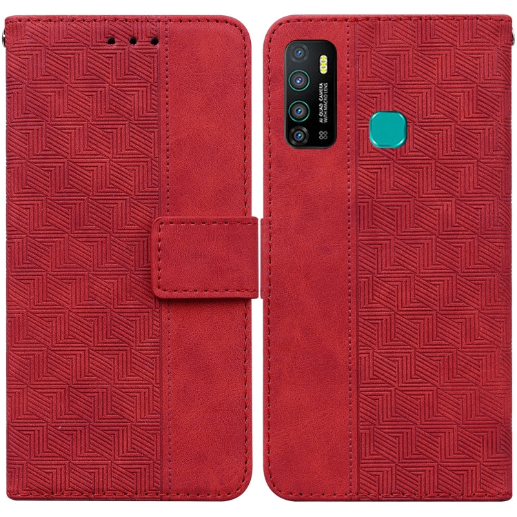 For Tecno Camon 15 Geometric Embossed Leather Phone Case