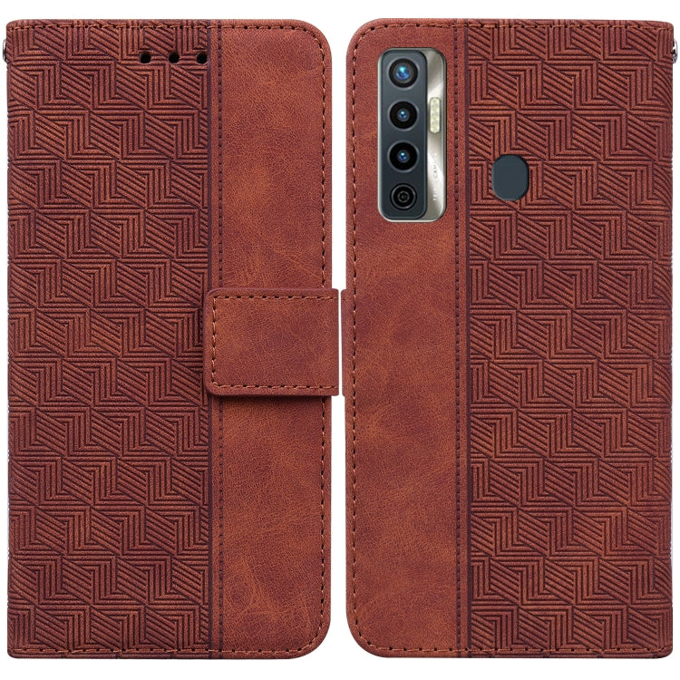 For Tecno Camon 17 Geometric Embossed Leather Phone Case