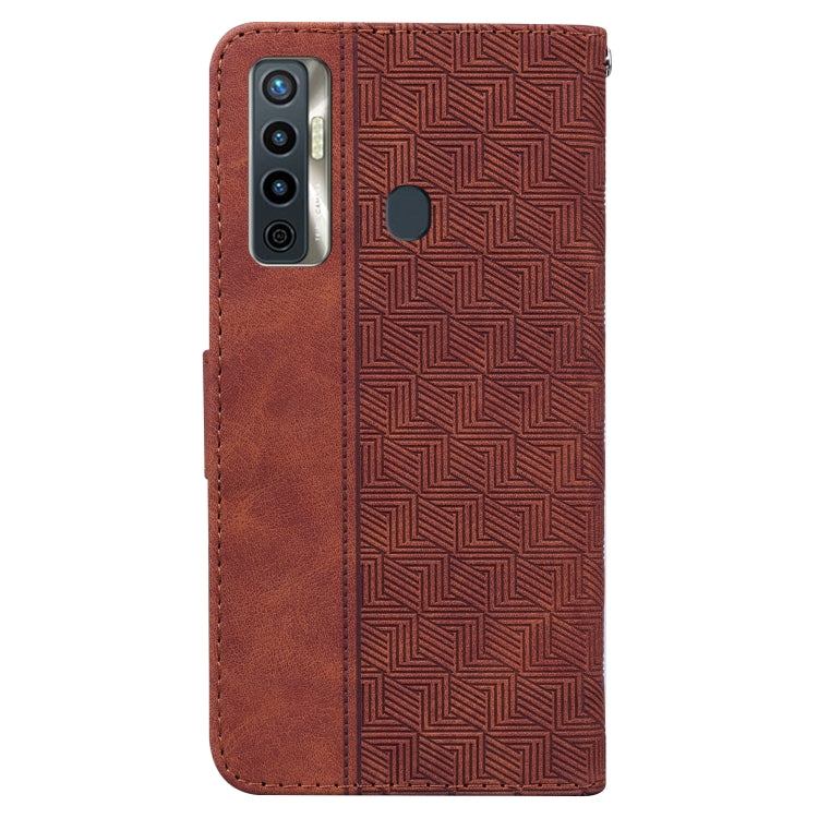 For Tecno Camon 17 Geometric Embossed Leather Phone Case