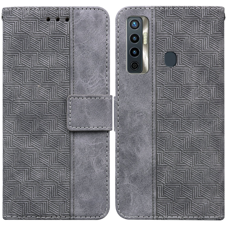 For Tecno Camon 17 Geometric Embossed Leather Phone Case