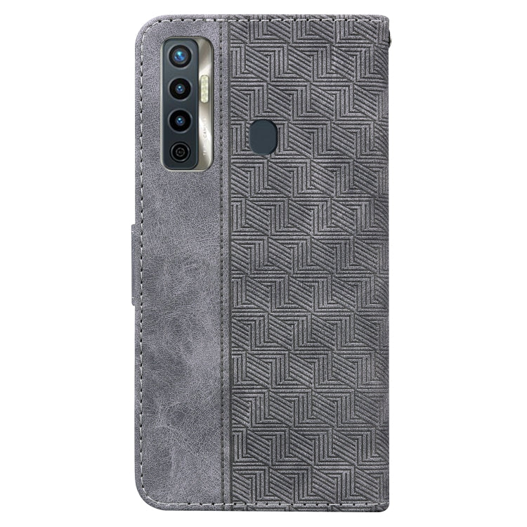 For Tecno Camon 17 Geometric Embossed Leather Phone Case