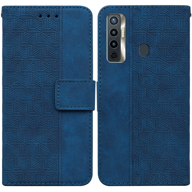 For Tecno Camon 17 Geometric Embossed Leather Phone Case