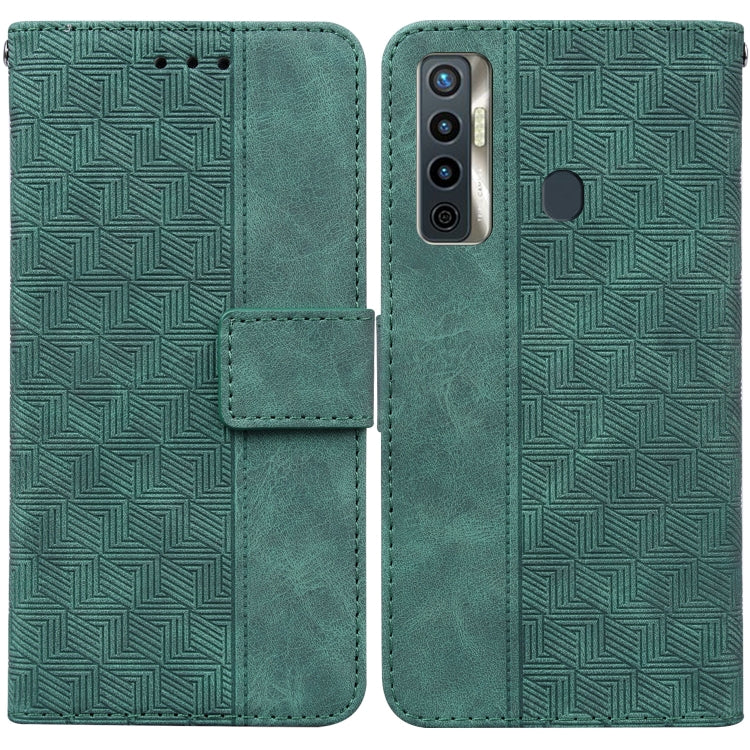 For Tecno Camon 17 Geometric Embossed Leather Phone Case