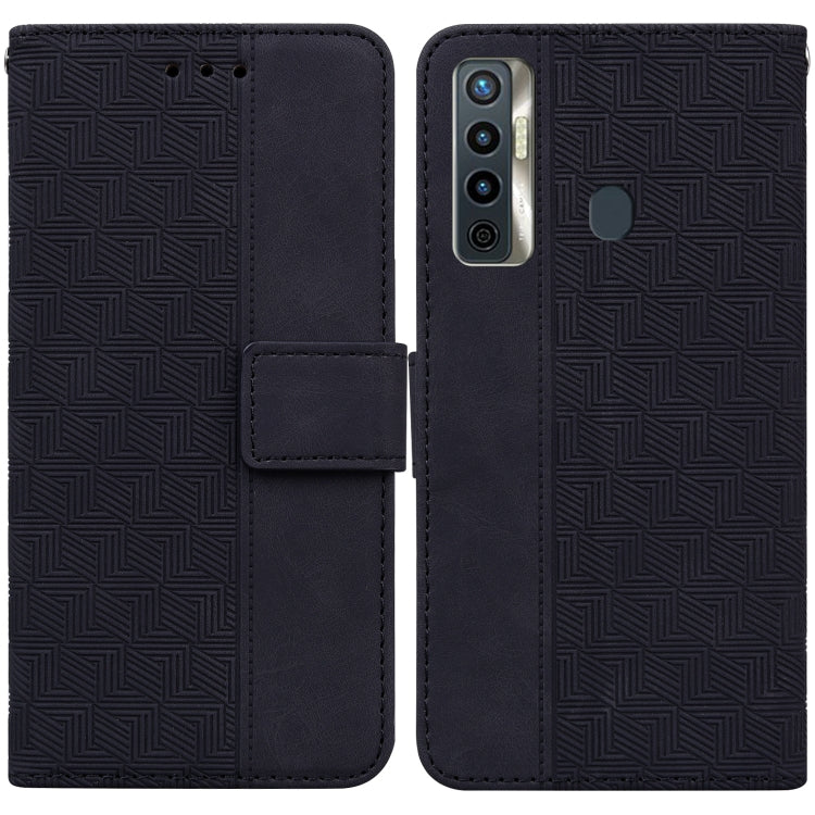 For Tecno Camon 17 Geometric Embossed Leather Phone Case