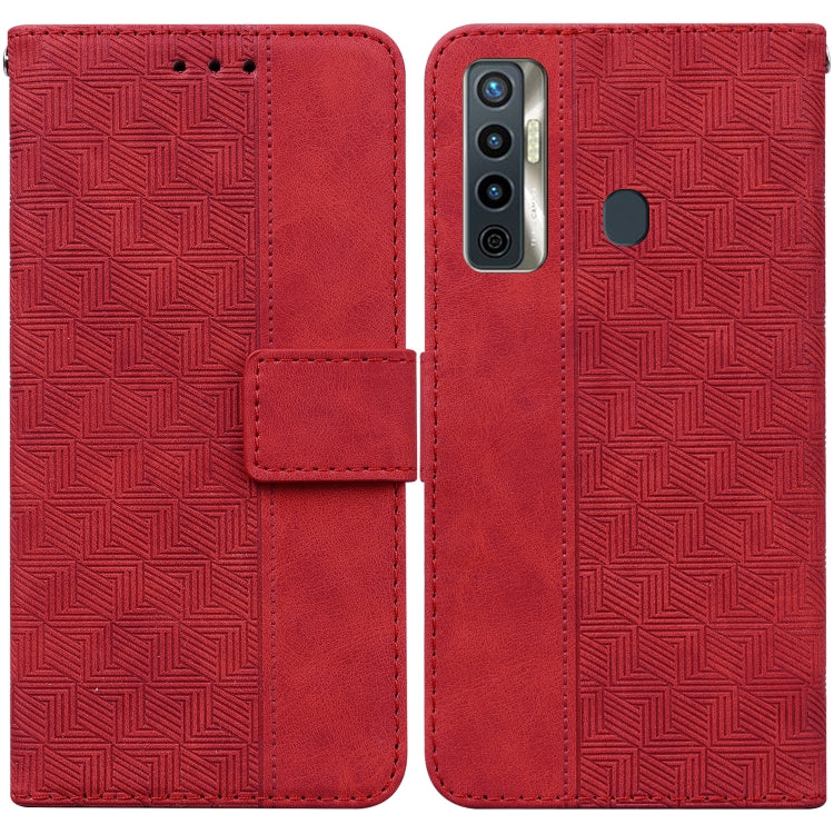 For Tecno Camon 17 Geometric Embossed Leather Phone Case