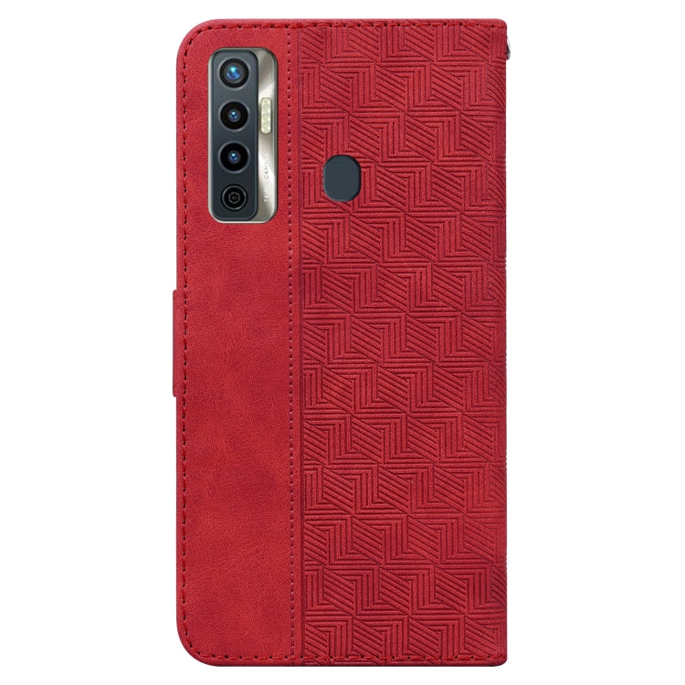 For Tecno Camon 17 Geometric Embossed Leather Phone Case