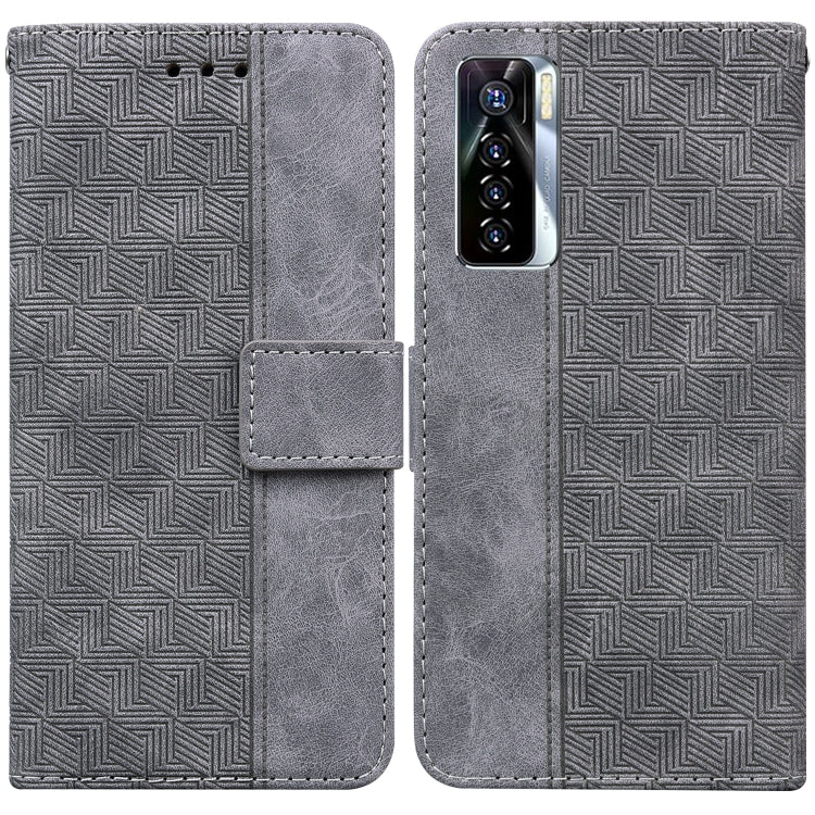 For Tecno Camon 17 Pro Geometric Embossed Leather Phone Case