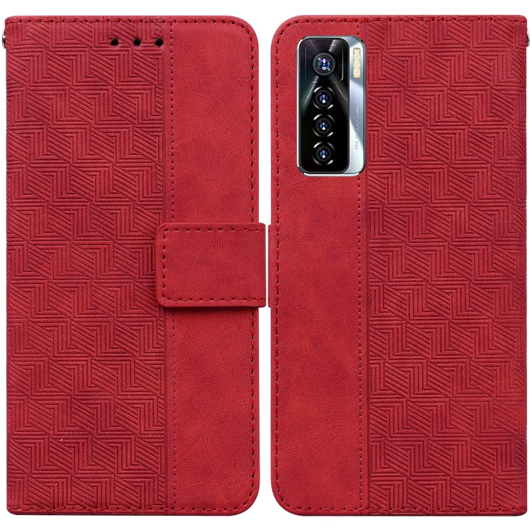 For Tecno Camon 17 Pro Geometric Embossed Leather Phone Case