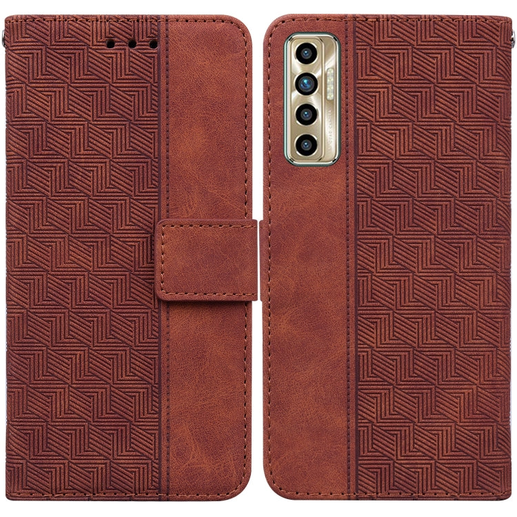 For Tecno Camon 17P Geometric Embossed Leather Phone Case