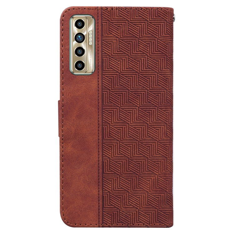 For Tecno Camon 17P Geometric Embossed Leather Phone Case