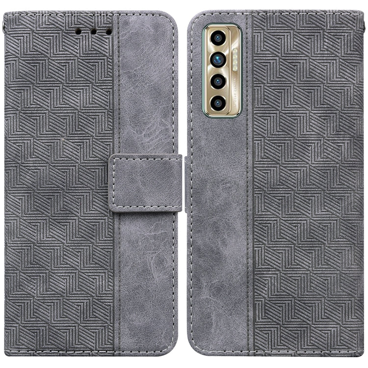 For Tecno Camon 17P Geometric Embossed Leather Phone Case