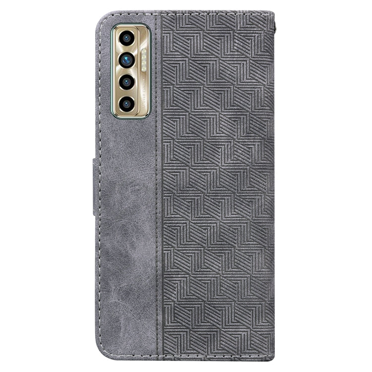 For Tecno Camon 17P Geometric Embossed Leather Phone Case