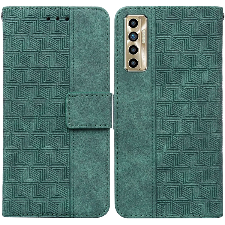 For Tecno Camon 17P Geometric Embossed Leather Phone Case