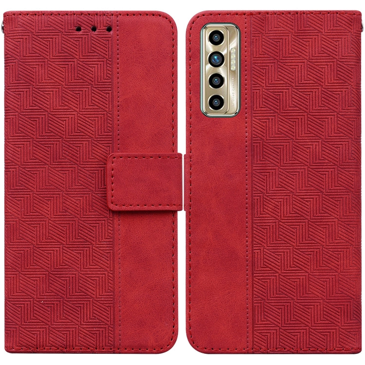 For Tecno Camon 17P Geometric Embossed Leather Phone Case