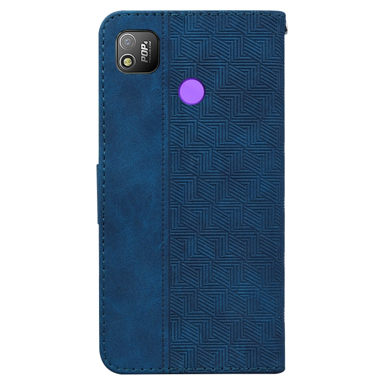 For Tecno Pop 4 Geometric Embossed Leather Phone Case