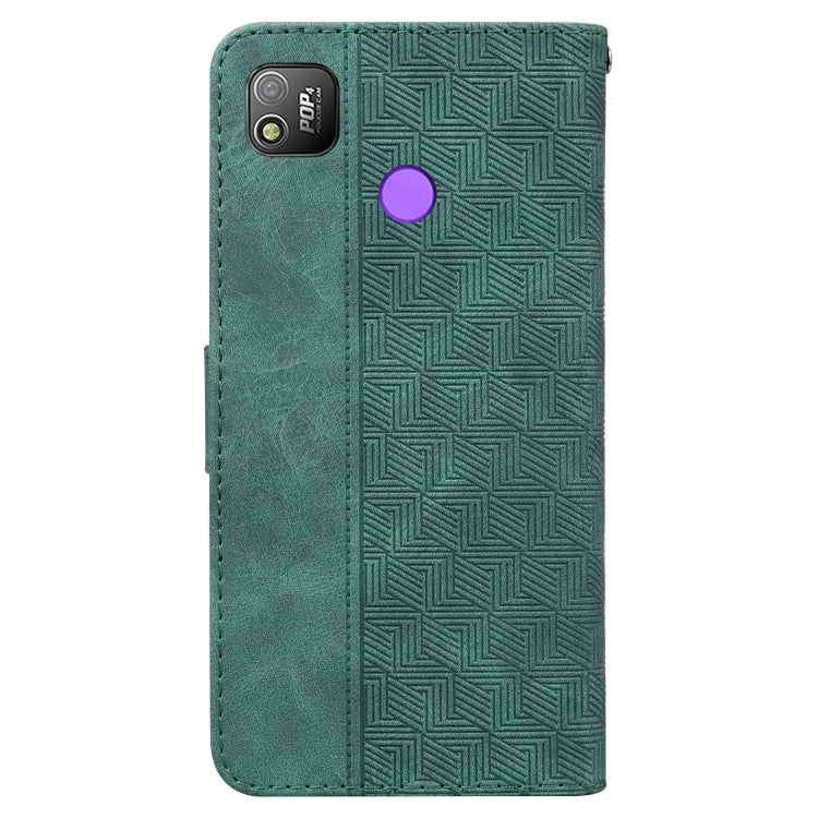 For Tecno Pop 4 Geometric Embossed Leather Phone Case