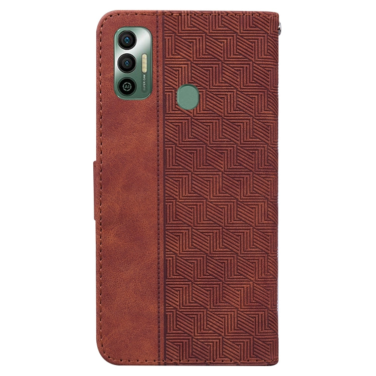For Tecno Spark 7 Geometric Embossed Leather Phone Case