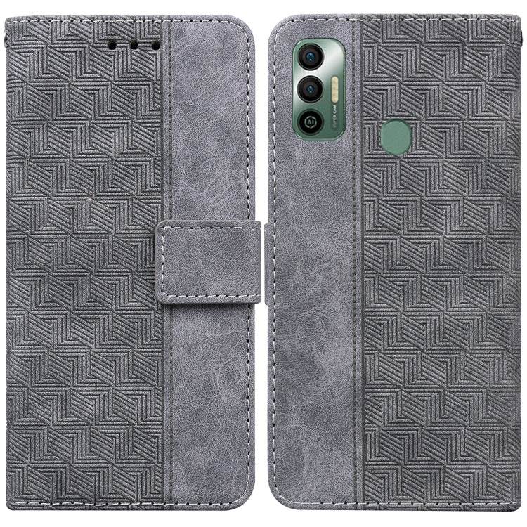 For Tecno Spark 7 Geometric Embossed Leather Phone Case