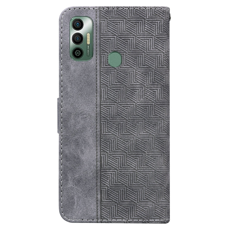 For Tecno Spark 7 Geometric Embossed Leather Phone Case