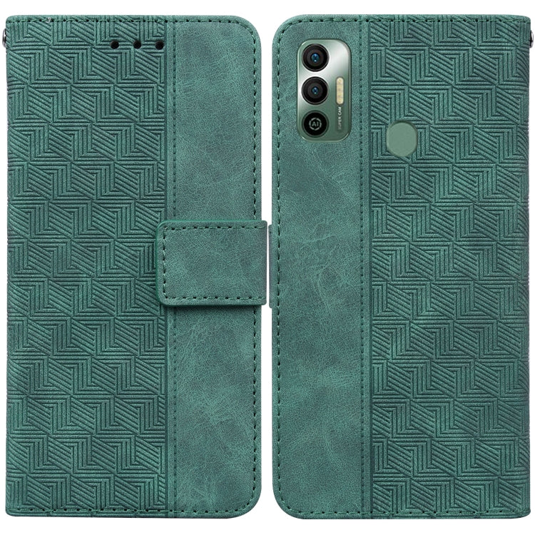 For Tecno Spark 7 Geometric Embossed Leather Phone Case