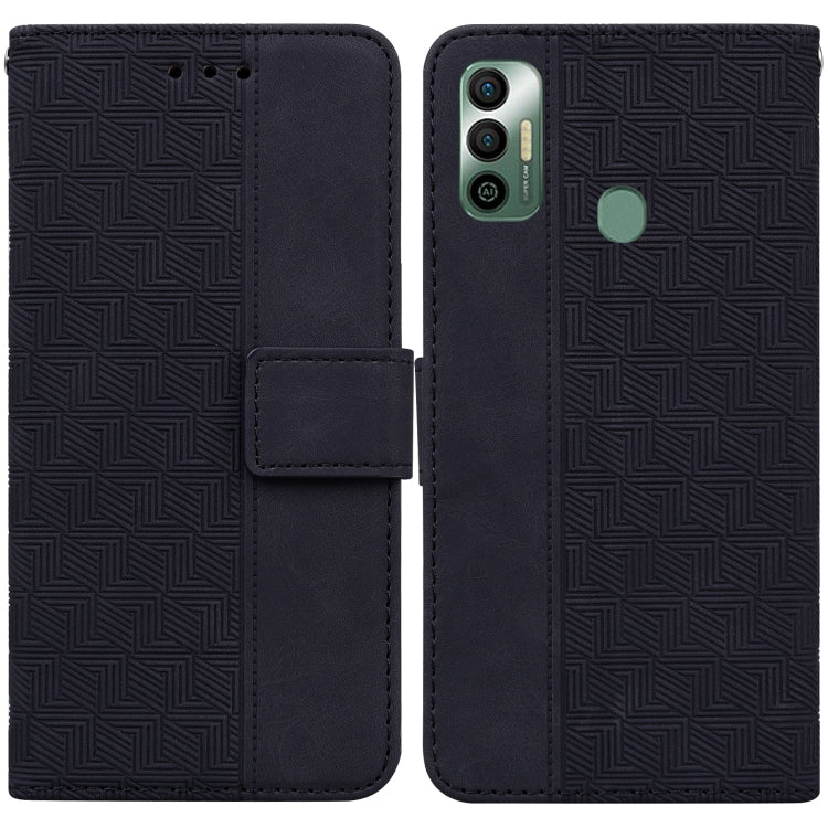 For Tecno Spark 7 Geometric Embossed Leather Phone Case