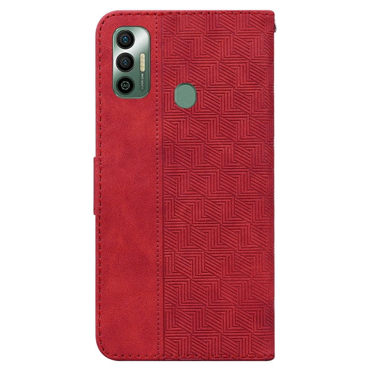 For Tecno Spark 7 Geometric Embossed Leather Phone Case