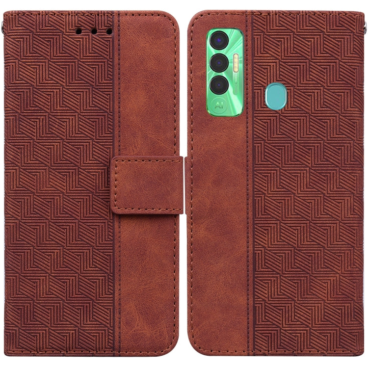 For Tecno Spark 7P Geometric Embossed Leather Phone Case