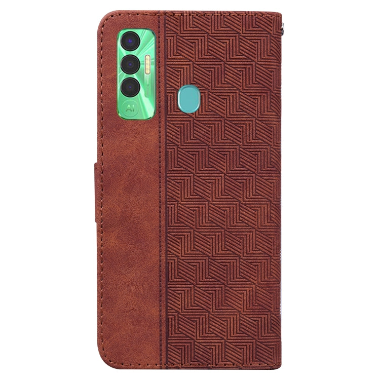 For Tecno Spark 7P Geometric Embossed Leather Phone Case