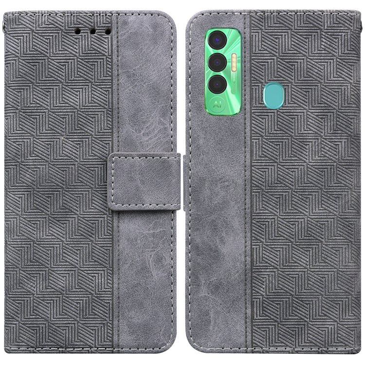 For Tecno Spark 7P Geometric Embossed Leather Phone Case