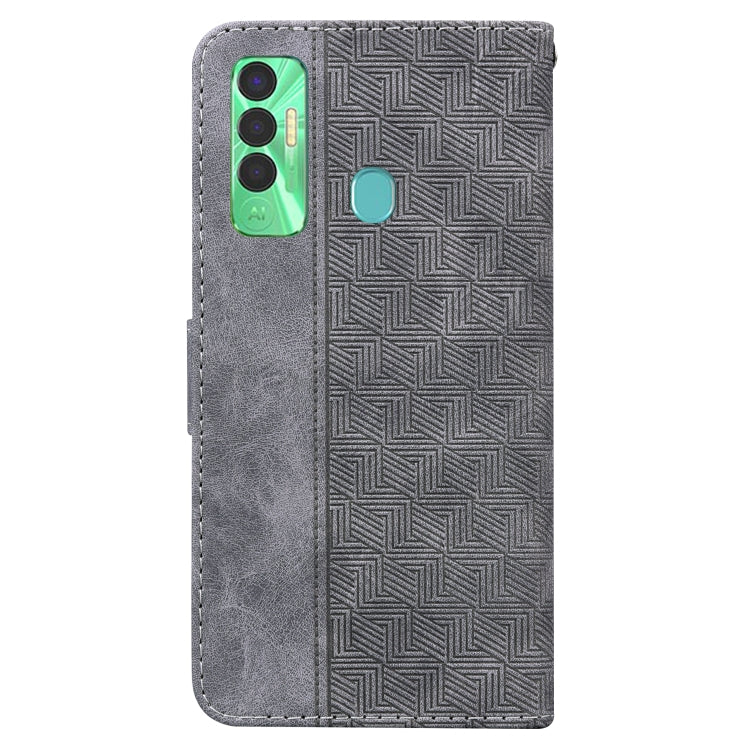 For Tecno Spark 7P Geometric Embossed Leather Phone Case