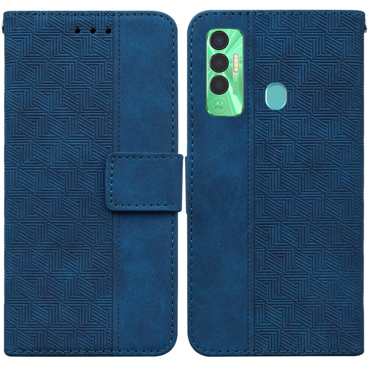 For Tecno Spark 7P Geometric Embossed Leather Phone Case