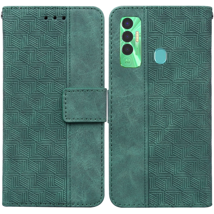 For Tecno Spark 7P Geometric Embossed Leather Phone Case