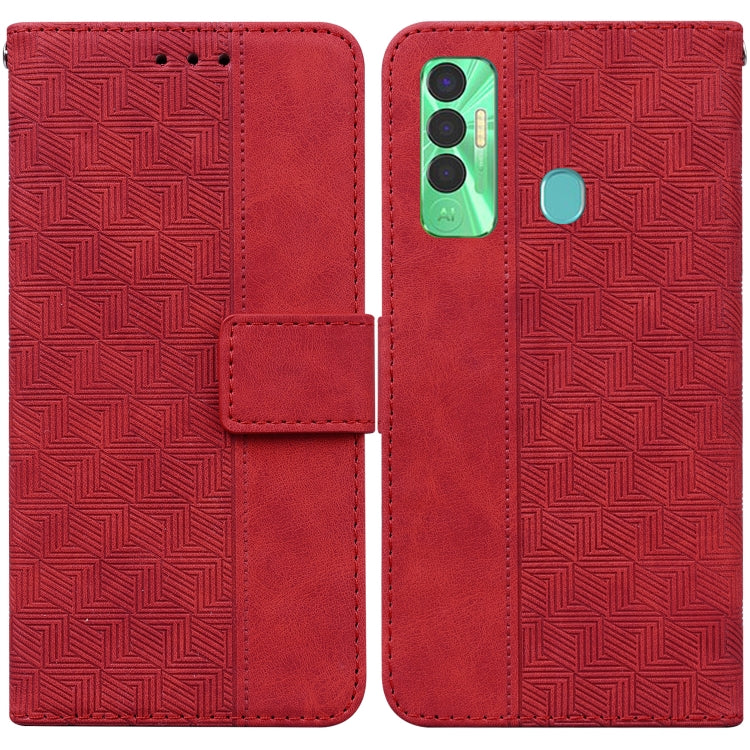 For Tecno Spark 7P Geometric Embossed Leather Phone Case