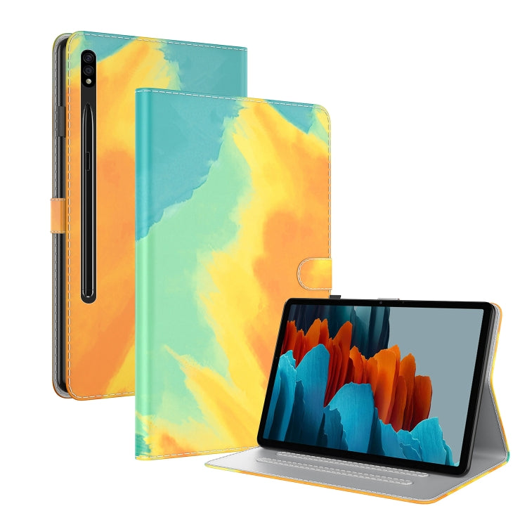 For Samsung Galaxy Tab S8 / Tab S7 Watercolor Pattern Flip Leather Tablet Case
