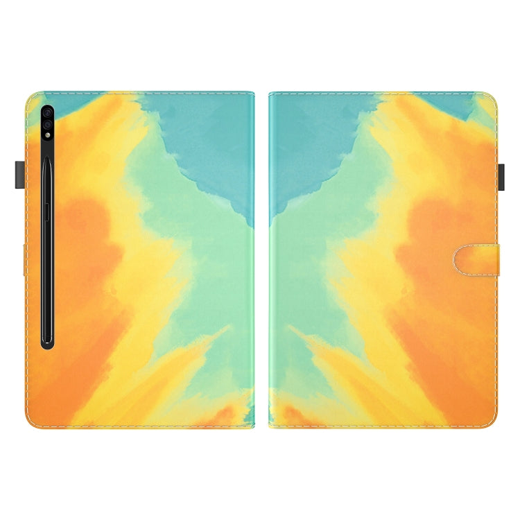 For Samsung Galaxy Tab S8 / Tab S7 Watercolor Pattern Flip Leather Tablet Case