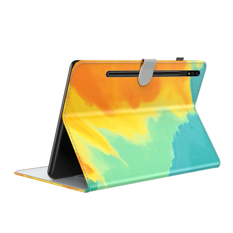 For Samsung Galaxy Tab S8 / Tab S7 Watercolor Pattern Flip Leather Tablet Case