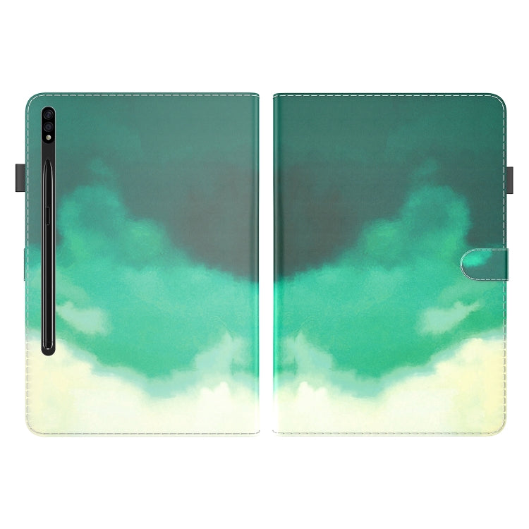 For Samsung Galaxy Tab S8 / Tab S7 Watercolor Pattern Flip Leather Tablet Case