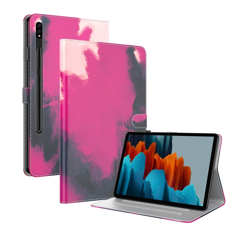 For Samsung Galaxy Tab S8 / Tab S7 Watercolor Pattern Flip Leather Tablet Case