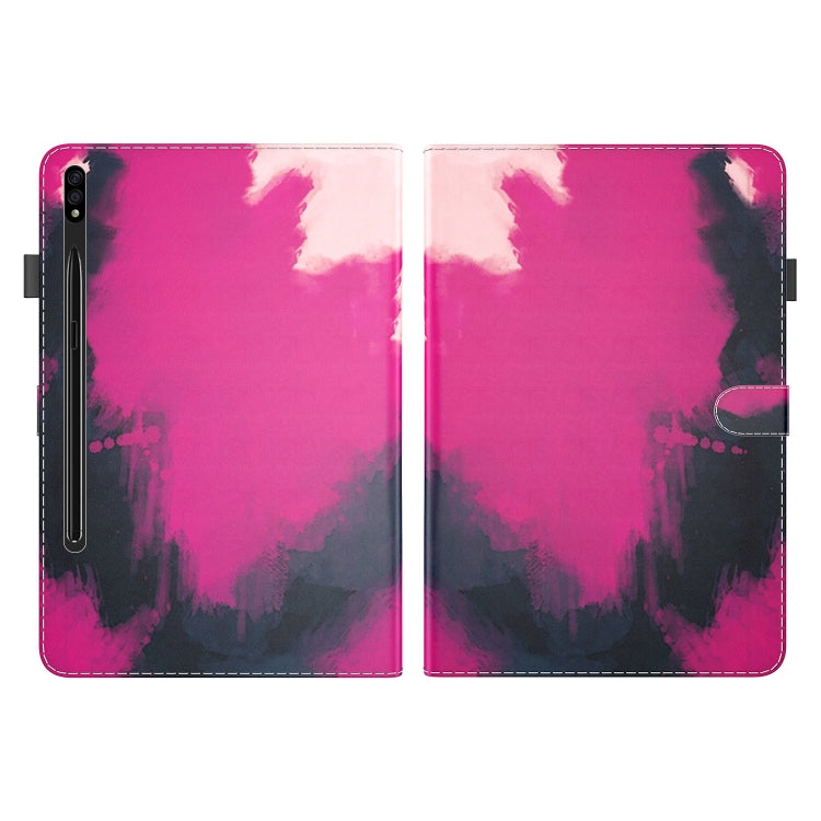 For Samsung Galaxy Tab S8 / Tab S7 Watercolor Pattern Flip Leather Tablet Case