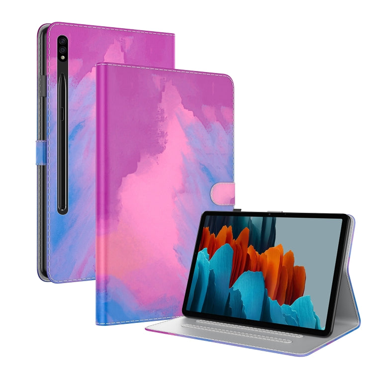 For Samsung Galaxy Tab S8 / Tab S7 Watercolor Pattern Flip Leather Tablet Case