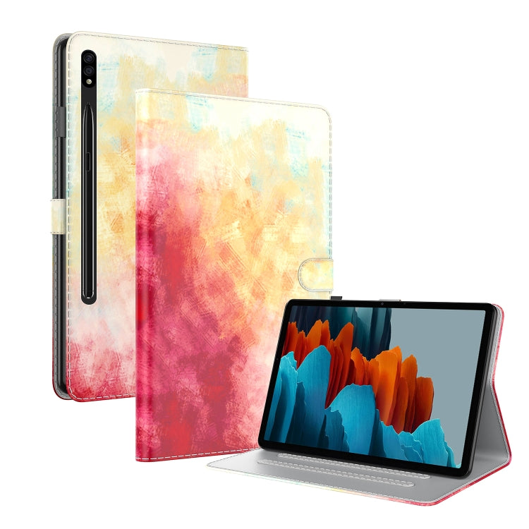 For Samsung Galaxy Tab S8 / Tab S7 Watercolor Pattern Flip Leather Tablet Case