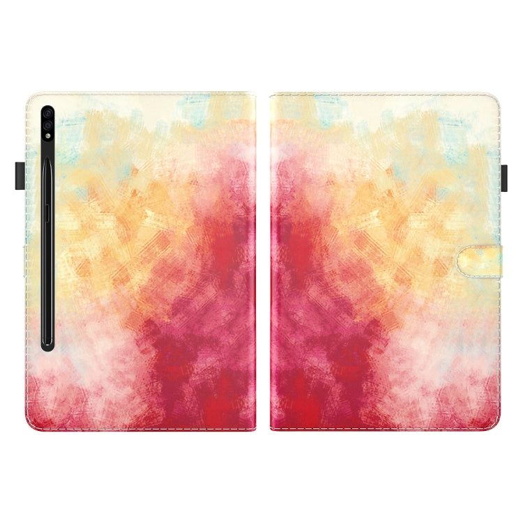 For Samsung Galaxy Tab S8 / Tab S7 Watercolor Pattern Flip Leather Tablet Case