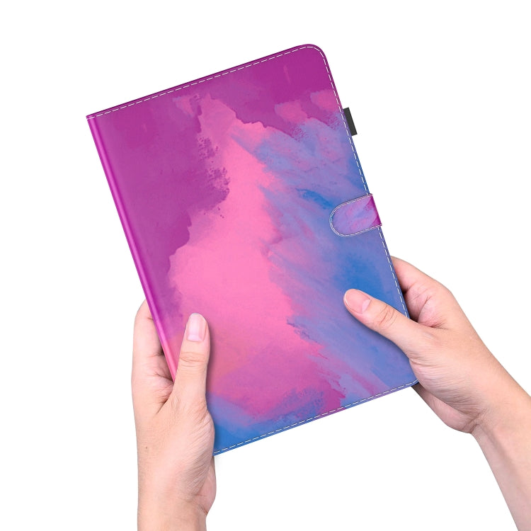 For Samsung Galaxy Tab S9 Watercolor Pattern Flip Leather Tablet Case(Purple Red)