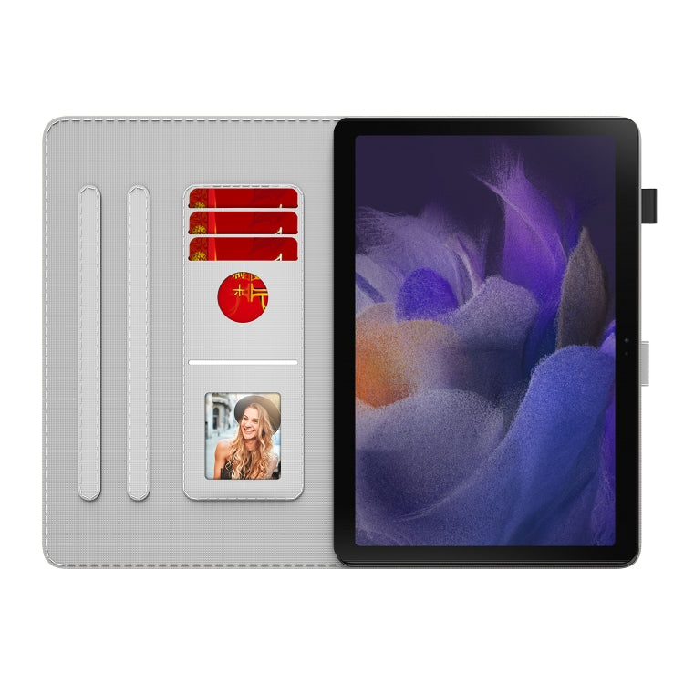 For Samsung Galaxy Tab Ð9+ Watercolor Pattern Flip Leather Tablet Case