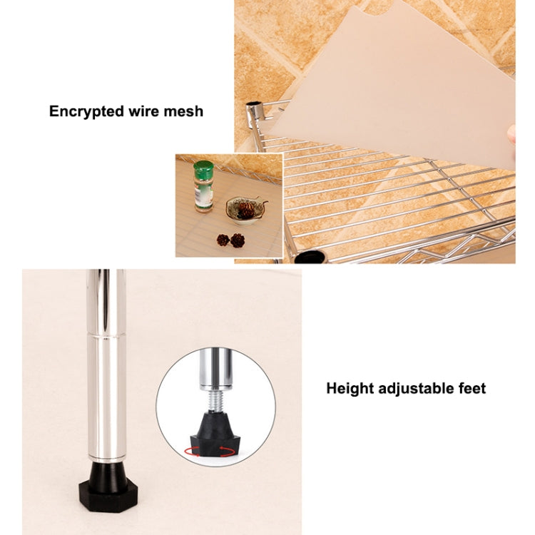 Multi-functional Kitchen Adjustable Shelf Carbon Steel Fan-shaped Seasoning Storage Rack, Size:3-layer Silver